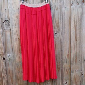 BCBG MAXAZRIA Dillion Red Pleated Skirt